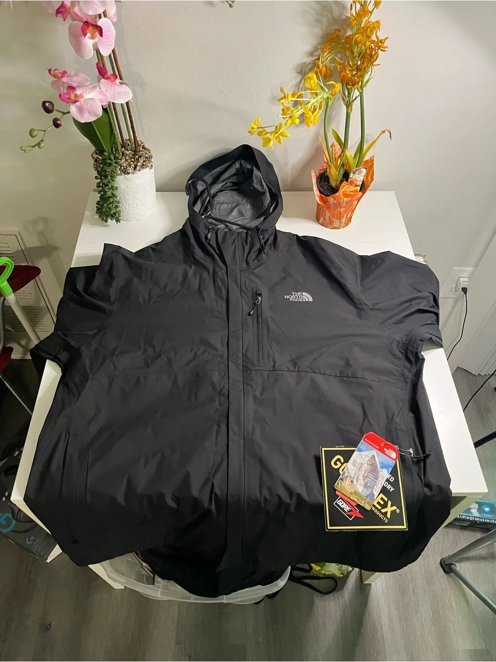The North Face Black Men's Waterproof Hooded Rain Jacket